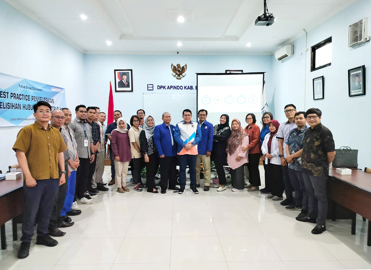 FGD 'Best Practice Penyelesaian Perselisihan Hubungan Industrial' bersama Tim TKBH DPK APINDO Kabupaten Bogor.